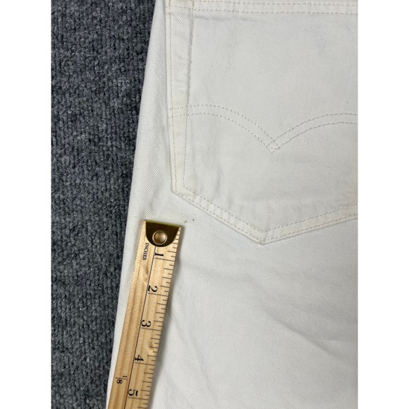 Levi's 501 Shorts Mens Size 30 White Denim Cut Off Raw Hem Summer Casual - Picture 5 of 10